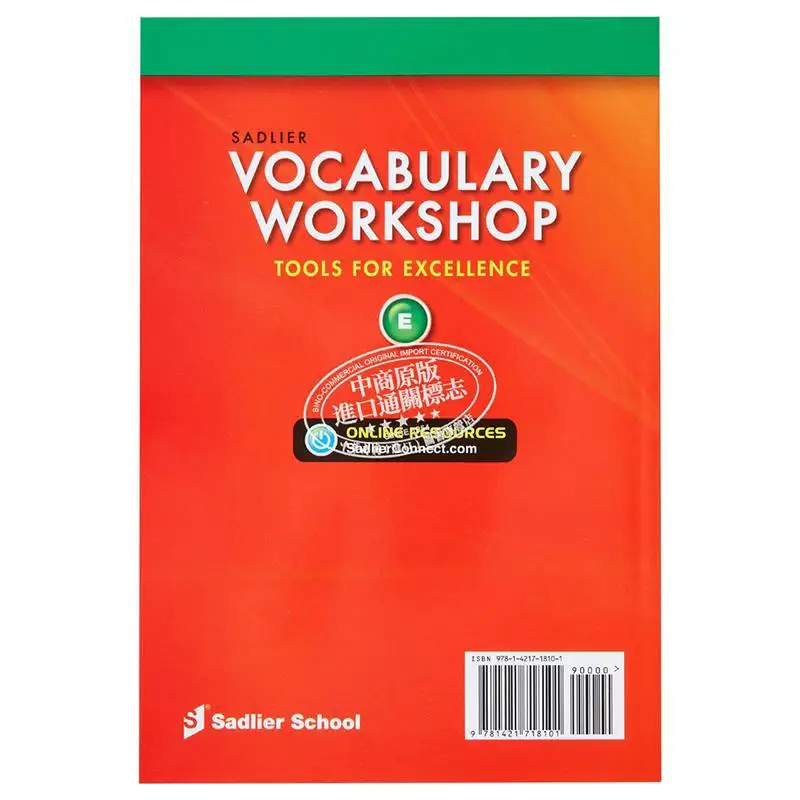 Vocabolario Workshop 2022 Student Edition Grado10 Livello E Sadlier Sadlier 9781421718101 Libro