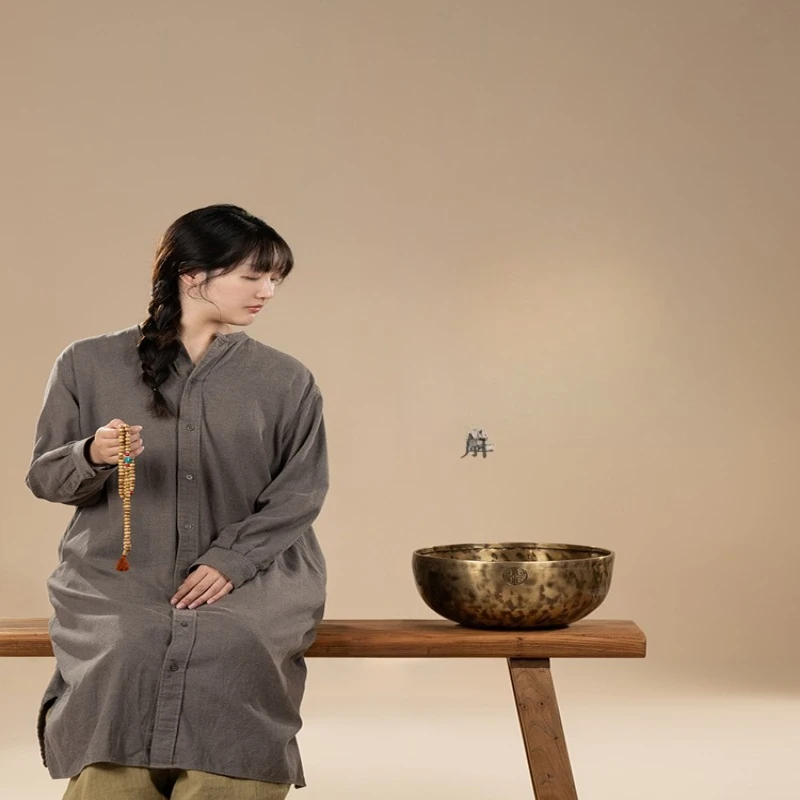 If there is sound manual sound therapy, meditation meditation healing sound bowl copper bowl ornament, full moon singing bowl