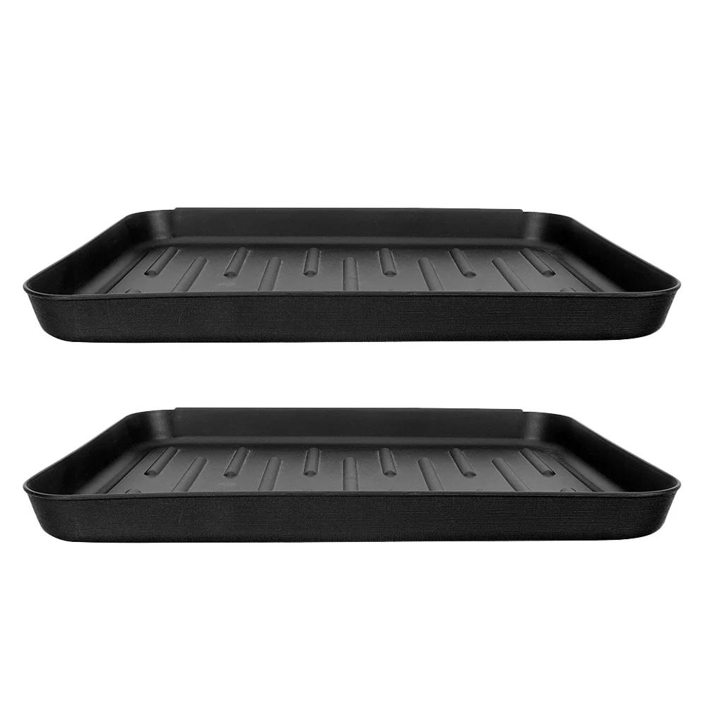 

2 Pcs Waterproof Shoe Tray Boots Multi-function Shoes Home Insole Pet Feeding Small Indoor Plastic Entryway Indoors