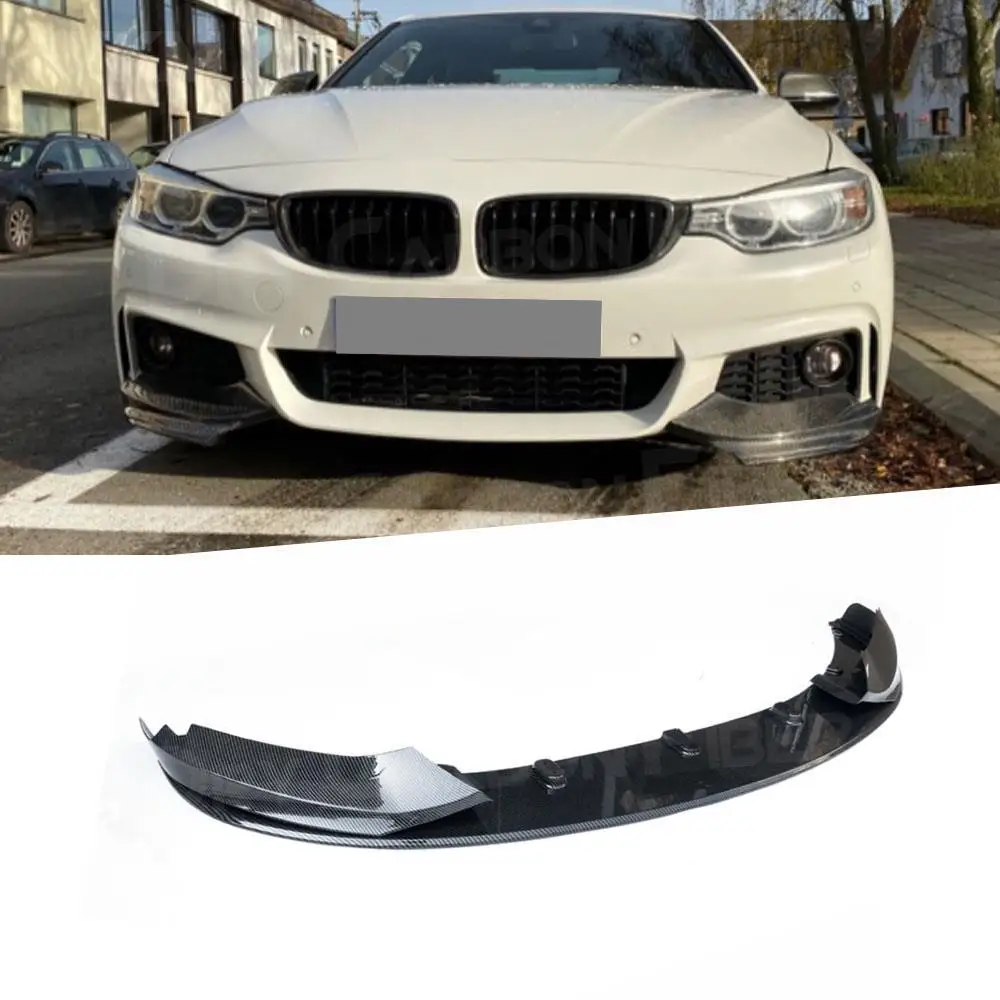 

Gloss Black Car Front Lip Spoiler Splitters for BMW 4 Series F32 F36 M Sport 2014 + Front Bumper Splitters ABS Black 4Pcs/Set