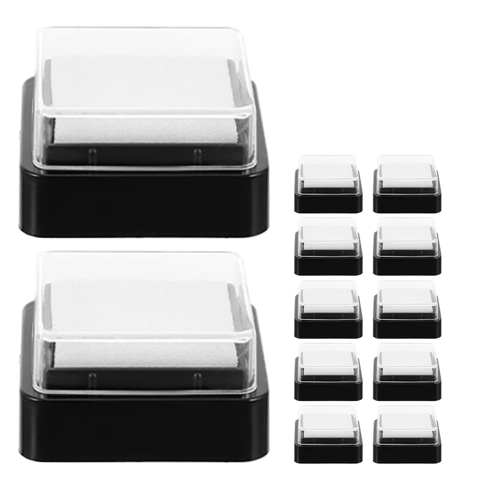 12개 DIY 빈 스탬프 잉크 패드 다기능 세척 가능한 지문 잉크 패드 사무실 스크랩북 카드 공예용