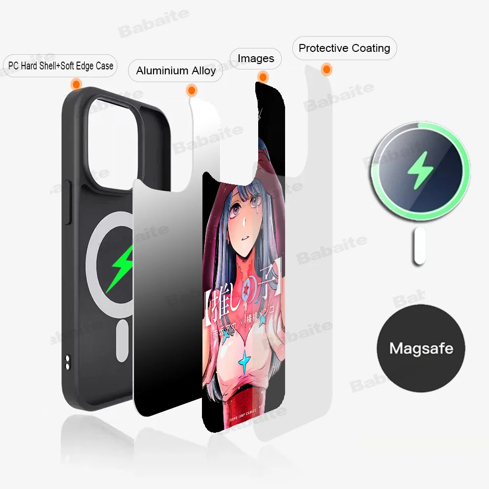 Pop Anime O-Oshi N-No K-Ko Phone Case Magnetic Case For iPhone 16 14 13 12 11 15 Pro Max Plus For Magsafe Wireless Charge Cover