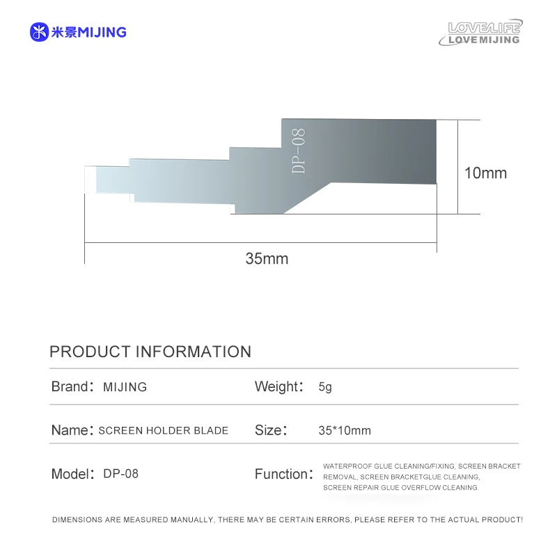 Imagem -05 - Screen Holder Blade Cleaning Impermeável Glue Remoção Screen Bracket Não Danificar Faca Ferramenta Mijing-dp08