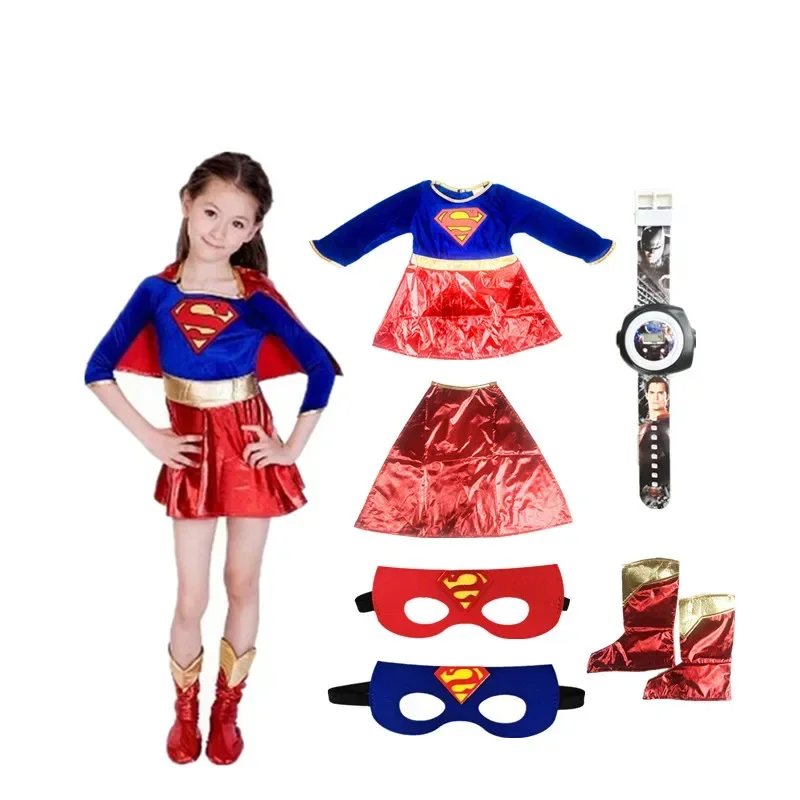 子供の日キッズスーツヒーローコスチュームスーパーガールズコスプレカーニバル誕生日パーティードレス MN12