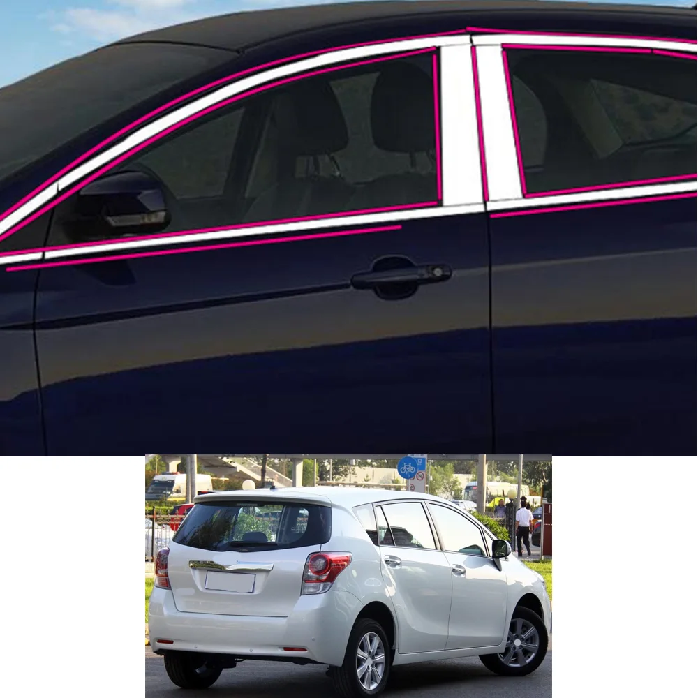 Car Sticker Garnish Pillar Window Middle Strip Trim Frame Hoods Parts For Toyota EZ Verso 2011 2012 2013 2014 2015