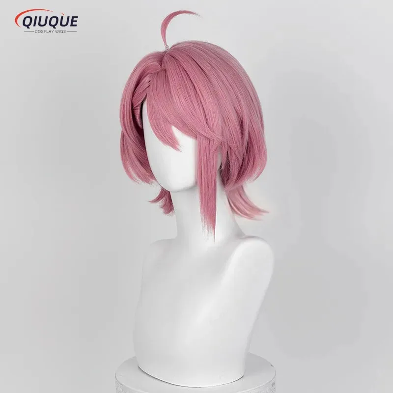 LQAira Shiratori Cosplay Wig Anime Dandadan Pink Short Momo Ayase Heat-resistant Fiber Hair Wigs+ Wig Cap