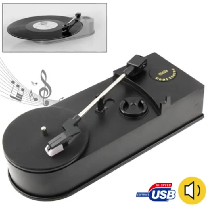 

USB Mini Phonograph Support Turntable Convert LP Record to CD or MP3 Function Audio Player