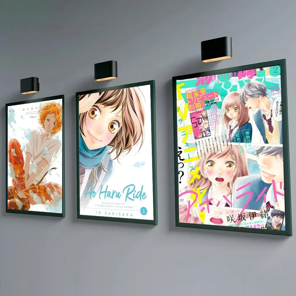Anime Ao Haru Ride Poster Self-adhesive Waterproof Paper Sticker Coffee House Bar Room Wall Decor