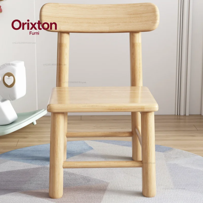 Solid wood dining chair household backrest children's chairs short models multifunctional student desk chair stools