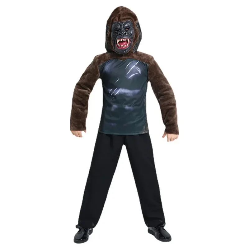 Purim King Kong เครื่องแต่งกายคอสเพลย์เครื่องแต่งกายกอริลลาเด็ก Bigfoot ชุดฮาโลวีนเครื่องแต่งกายสําหรับเด็กสัตว์ประสิทธิภาพชุดเวที