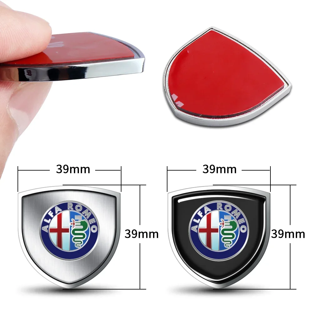 Hub Caps 1pc 3D Metal Shield Emblem Car Window Trunk Decor Sticker For Alfa Romeo Logo 159 Giulietta Mito 147 F1 Stelvio Volante view 3