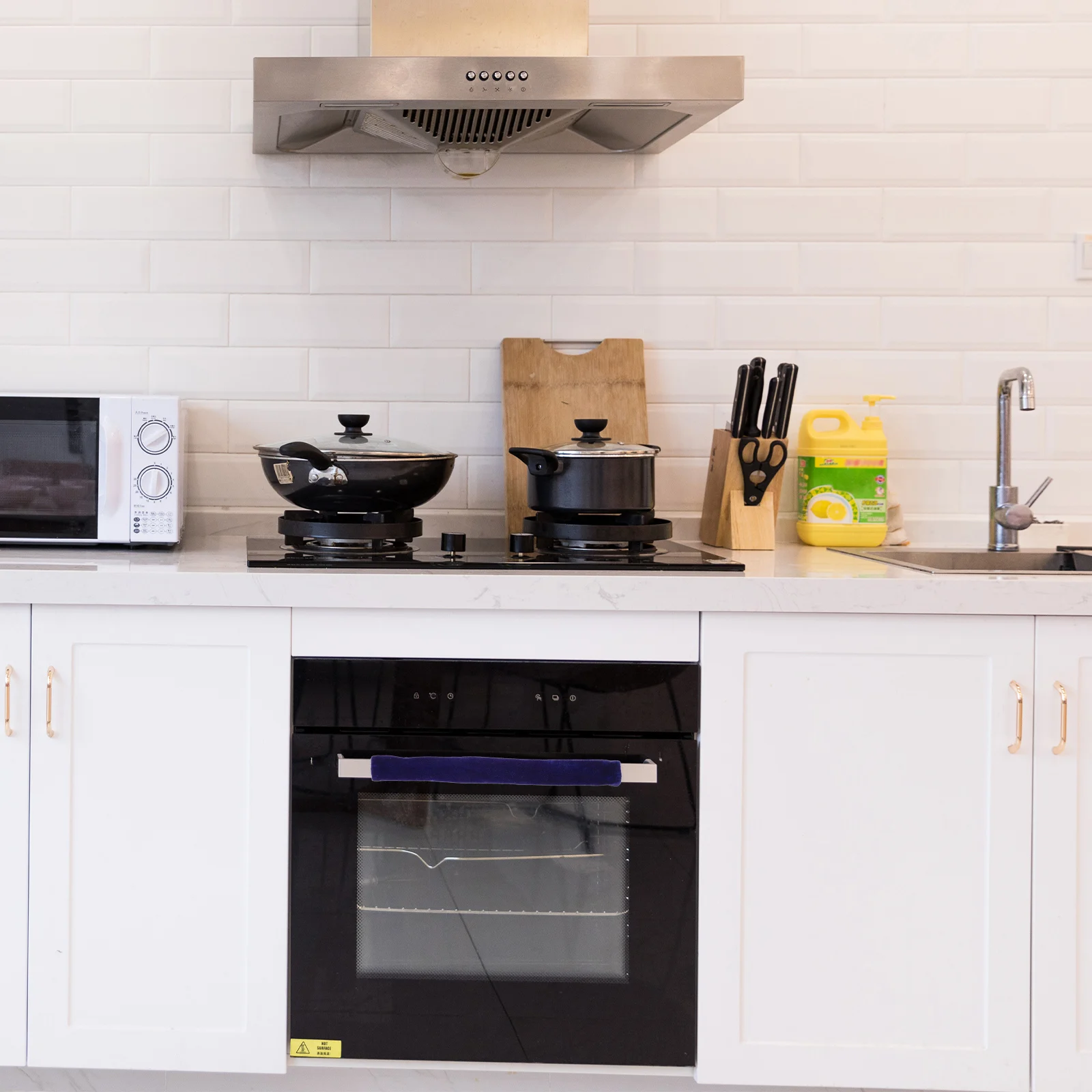 

4Pcs Refrigerator Door Handle Cover Stain Resistant Skin Friendly Fabric Modern Design Appliance Protector Fridge Handle Cover