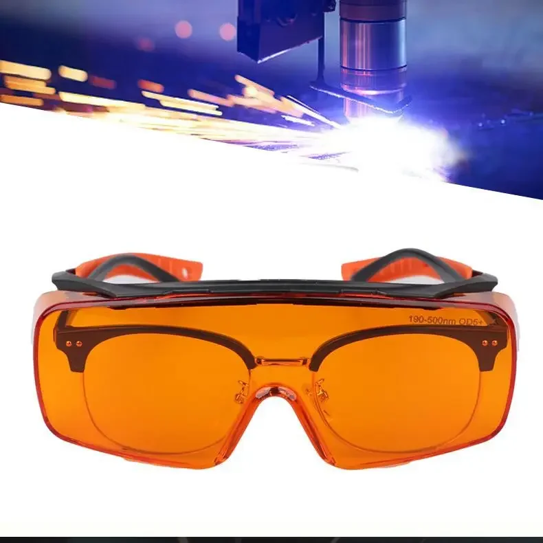 Gafas protectoras láser de 190-490Nm, luz azul, lámpara de desinfección UV, longitud del templo protector lateral ajustable