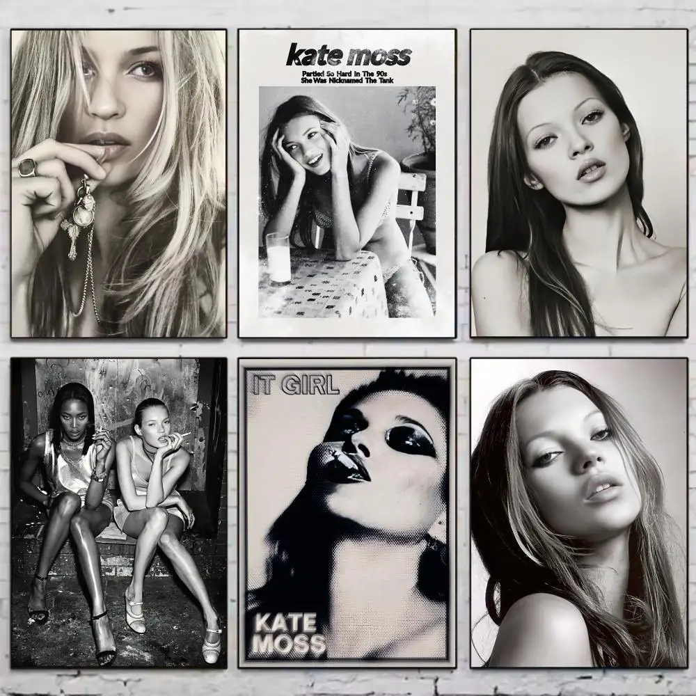 Fashion Art K-Kate Moss Poster Trendy Wall Art Aesthetic Room Decor Print Living Room Bedroom Home Decoration