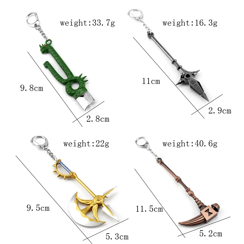 Anime The Seven Deadly Sins Weapon Keychains Meliodas Diane Harlequin Nanatsu no Taizai Axe Keyring Men Love Key Holder Gift