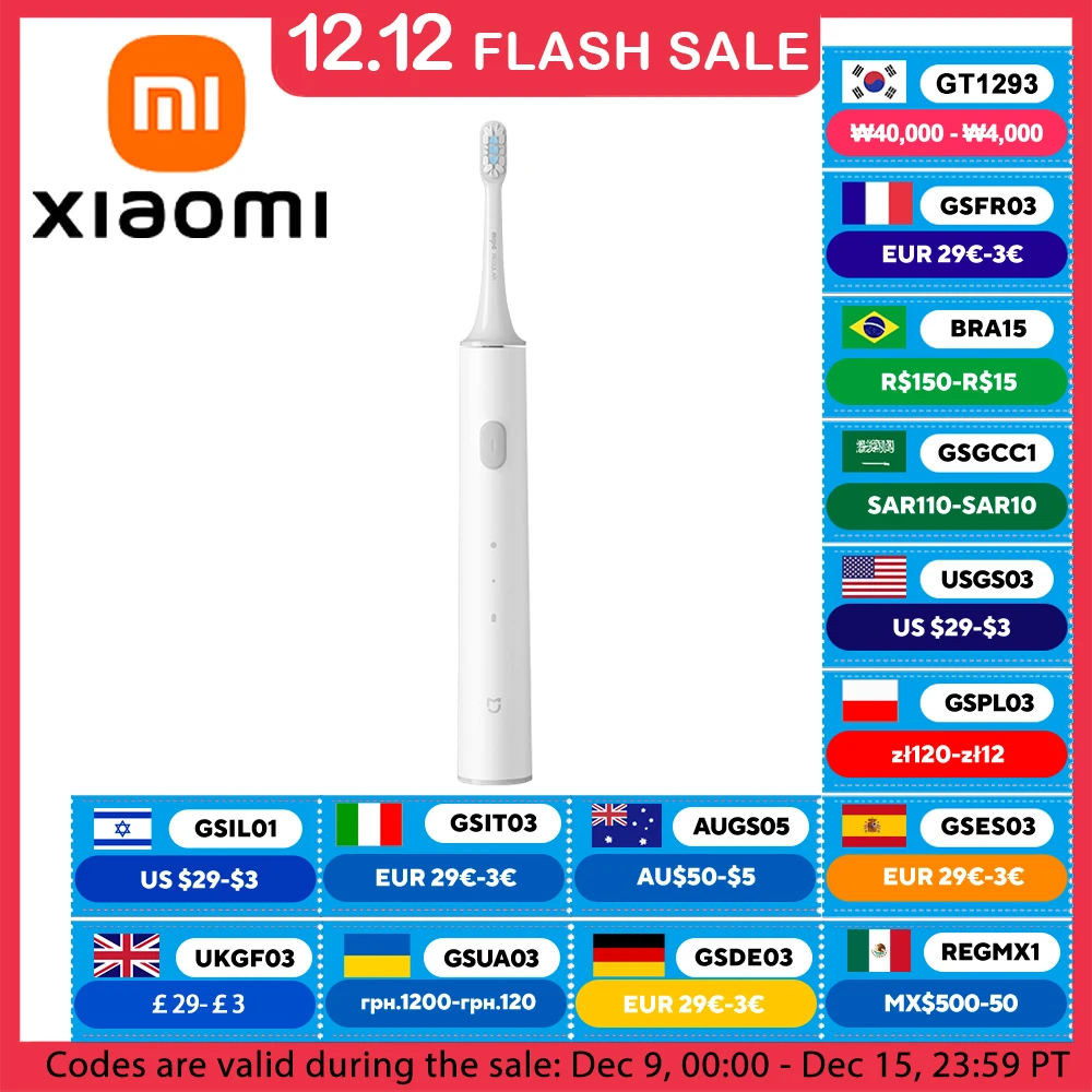 XIAOMI MIJIA T300 Sonic Electric Toothbrushes,One Charge For 25 Days,IPX7 Waterproof Rechargeable Toothbrush Whiten teeth,2 Mode