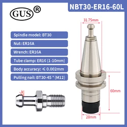 NBT30 ER Series Knife Shank ER16 ER20 ER25 ER32 60L 70L For CNC Machine Center Lathe tool holder chuck Spindle Precision 0.001mm