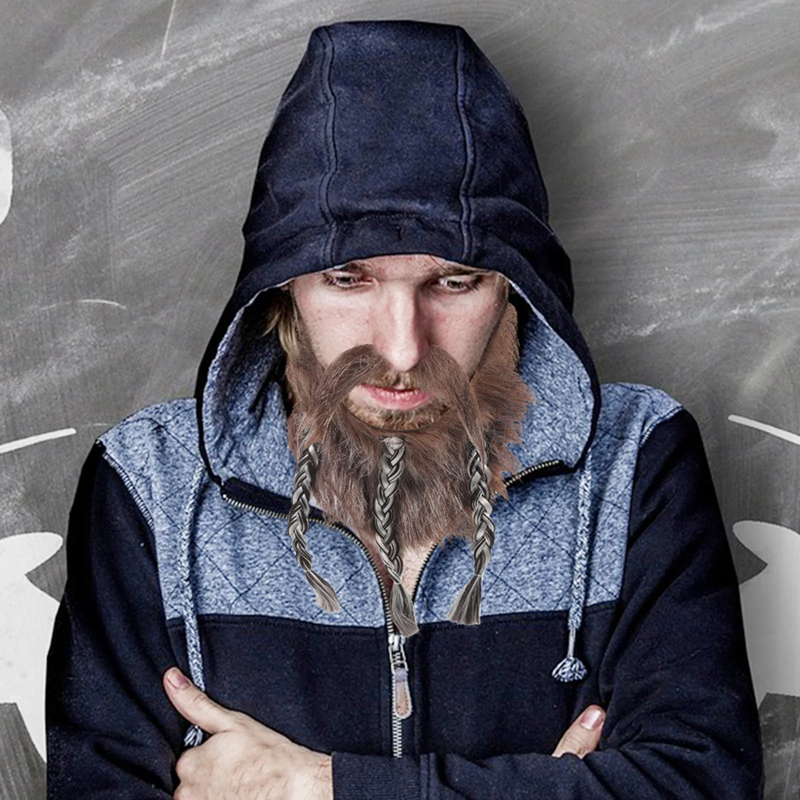 1Set Cosplay Beard Fake Beard Prop Lightweight Cloth Halloween Party Costume Accessory Fake Mustache Party Supply