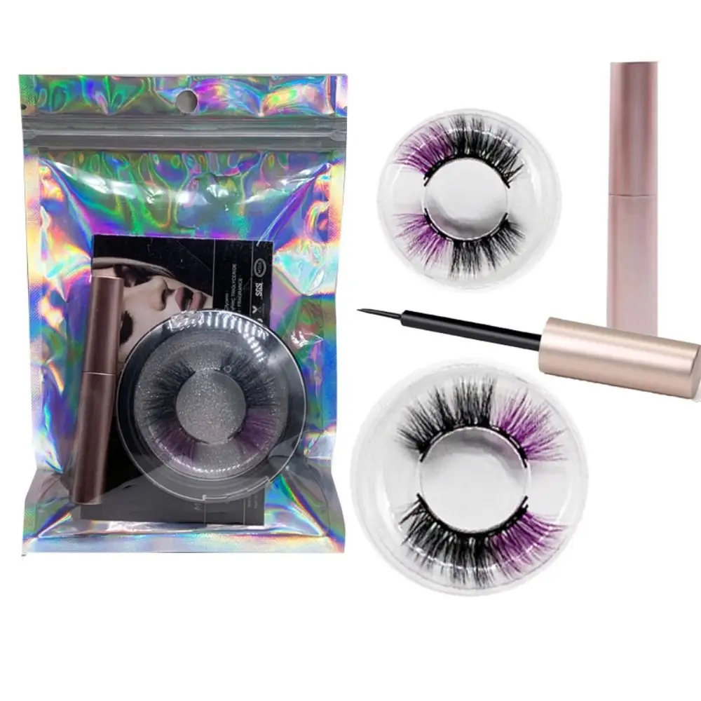 Manga Eyelash Hand-made Magnetic Eyelash Reusable Fluffy 5D Mink Lashes Colored Natural False Eye Lashes Daily