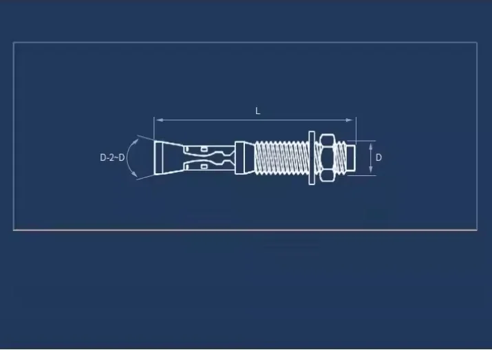 M6 ~ M24 Galvanised Carbon steel Expansion Screw Wedge Anchor Through Bolt Galvanized Internal Expansion Bolts For Car Repair