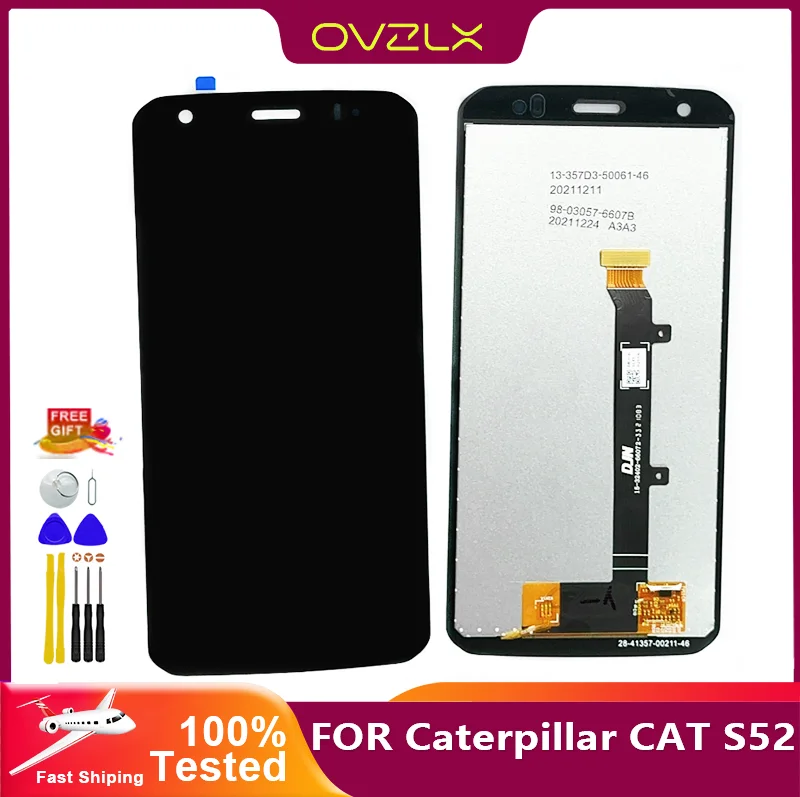 New LCD Display Replacement Parts For Caterpillar CAT S52 LCD Display +Touch Screen Digitizer Original  Assembly