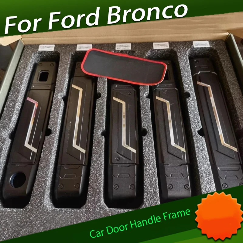 Car Door Handle Frame Fit for Ford Bronco Modified Aluminum-magnesium Alloy Metal Door Handle Car Exterior Trims Accessories