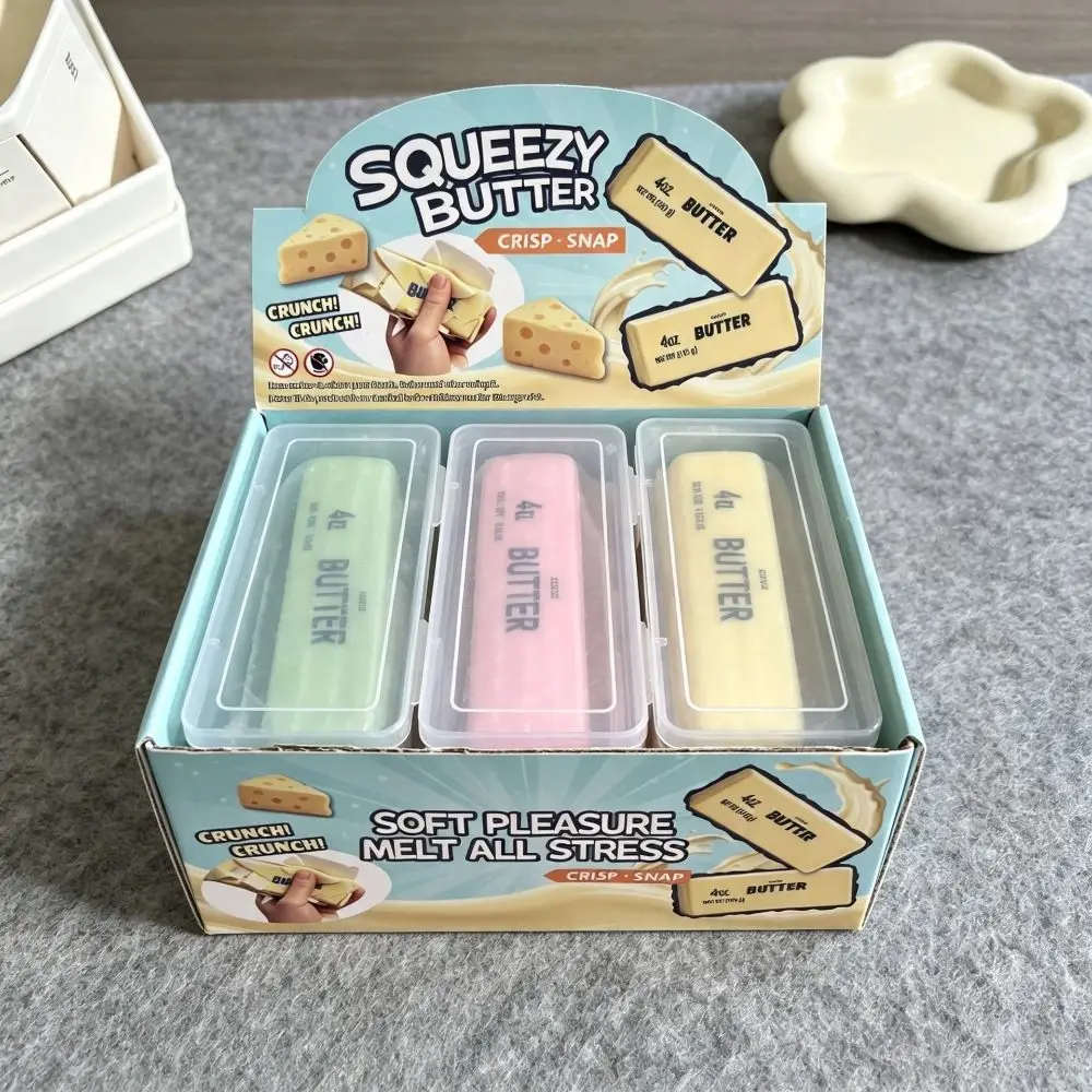 Butter Stick Wax Cracking Squeeze Toy Crackable Texture Cheese Crispy Stress Balls Handmade Craft Crispy Feel Crunchy Sound Ball