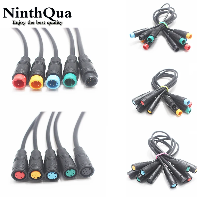 1Pcs M8 2 3 4 5 6 Pin Electric Bicycle Butt Joint Plug Waterproof for Ebike Display Cable Female Male Optional Connector 20CM