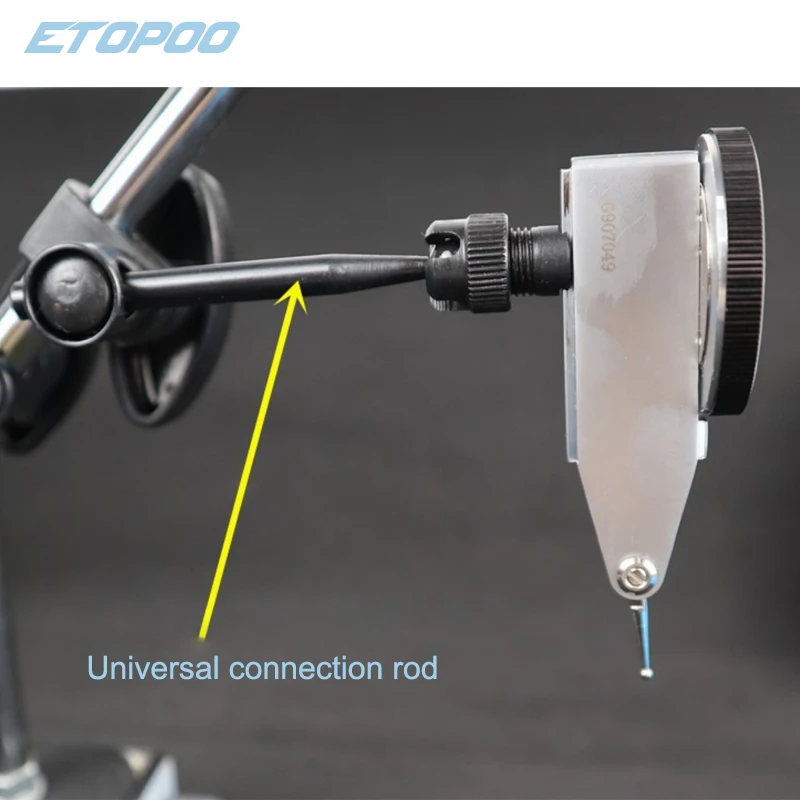 Lever dial meter centering universal support connecting rod indicates meter connecting rod clamping bracket