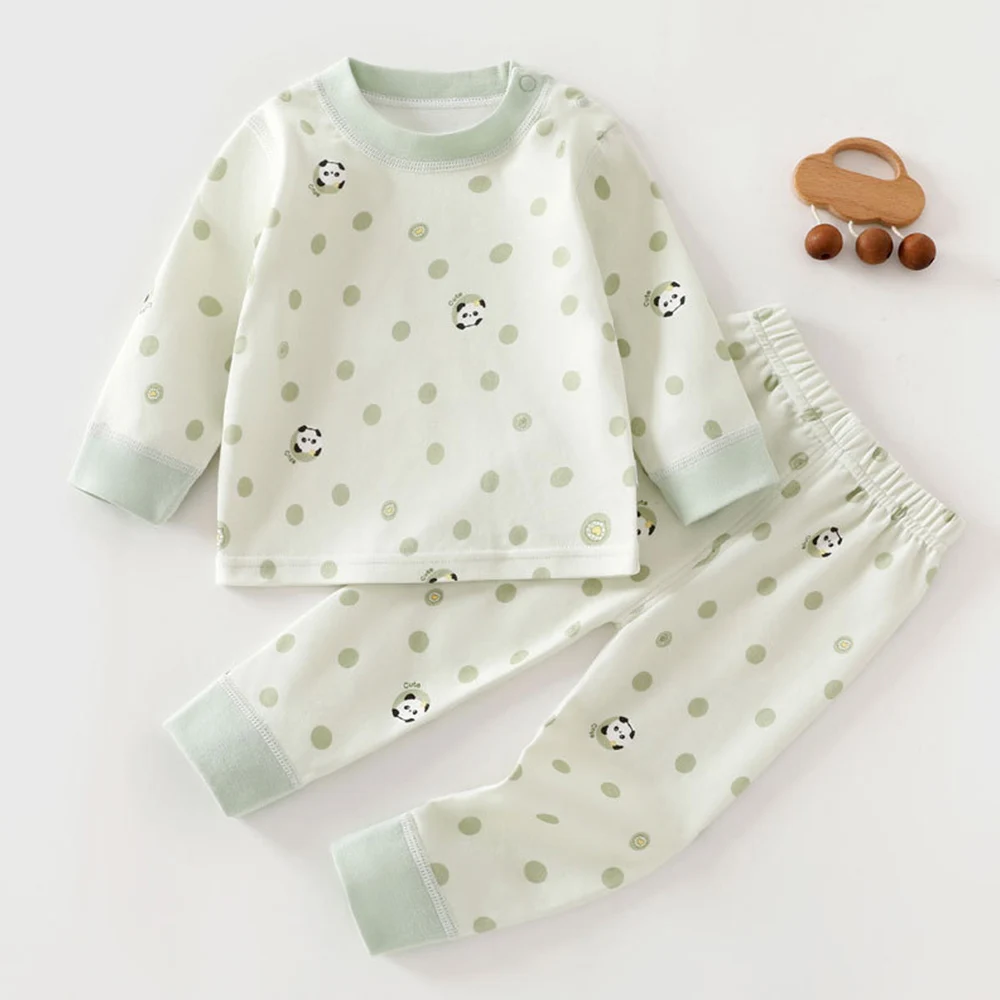 Baby Boy Outfits Combed Cotton Long Sleeve Tops Pants Two Pieces Spring Autumn Infant Girl Clothing Sets