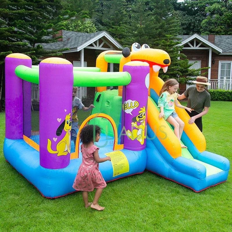 Inflatable Castle for Kids Bouncy Castle with Blower Yard Inflatable Trampoline with Slide Kids Party Outdoor Game Play House