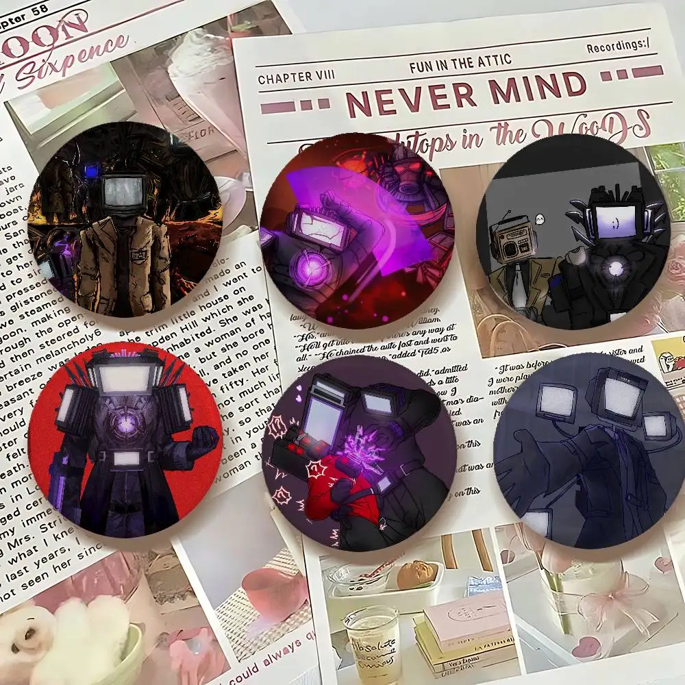 Skibidi Toilet Round Exquisite Badge Brooches Creative Pins For Clothes Hat Backpack Gift Accessories
