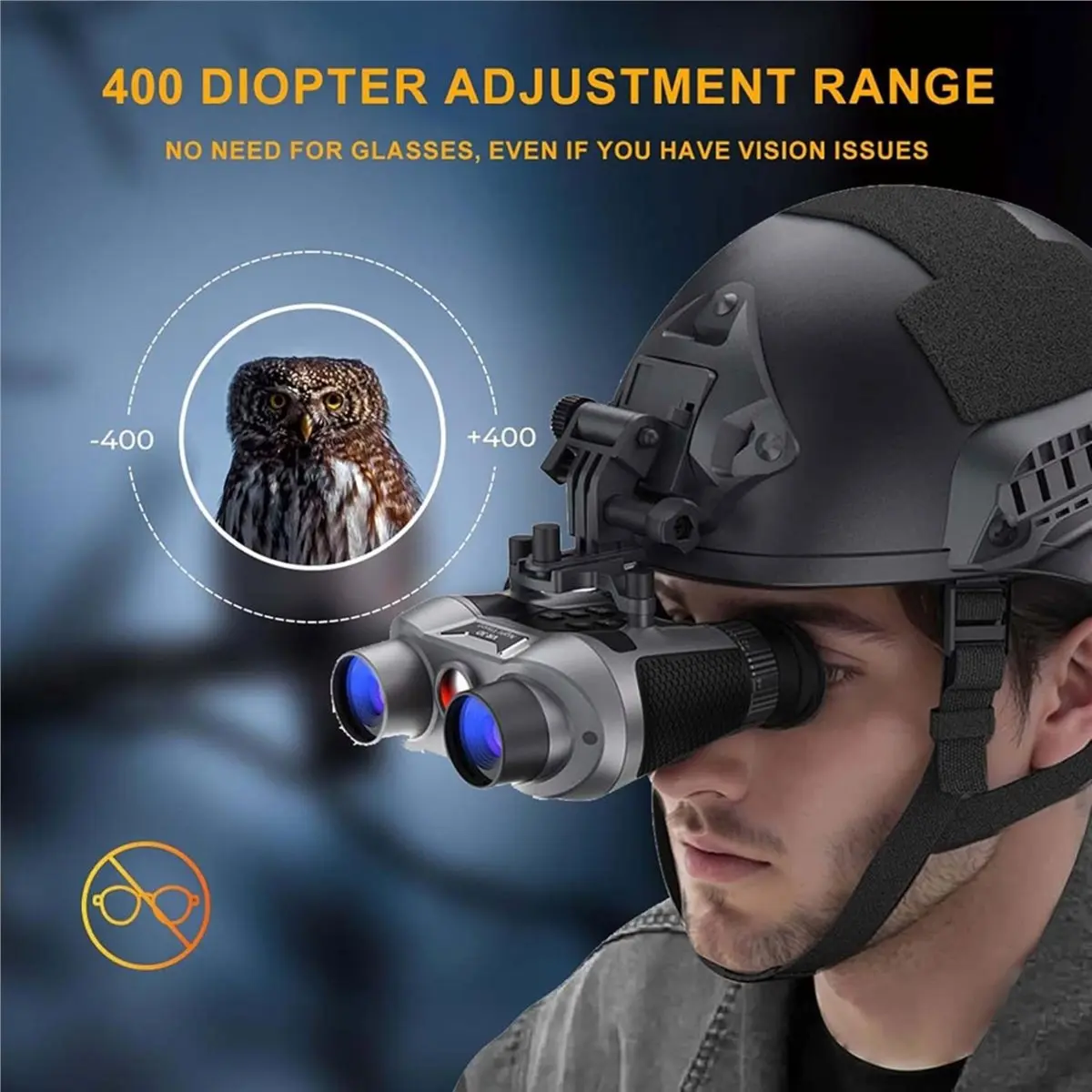 A72U 3D VR Night Vision Goggles for Adults, 6X Digital Zoom Head Mounted Infrared Night Vision Binoculars for Outdoor Camping