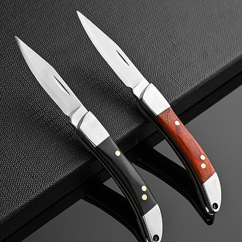 Portable Knife Disassembly Quick Knife Stainless Steel Wooden Handle Knife Pocket Folding Knife Survival Tool