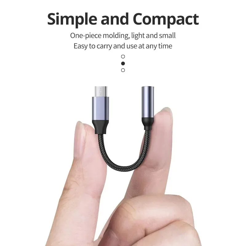 USB Type C 3.5 Jack Earphone Adapter USB C to 3.5mm Headphones AUX Audio Adapter Cable for iPhone15 Samsung Galaxy S24 S23 Ultra