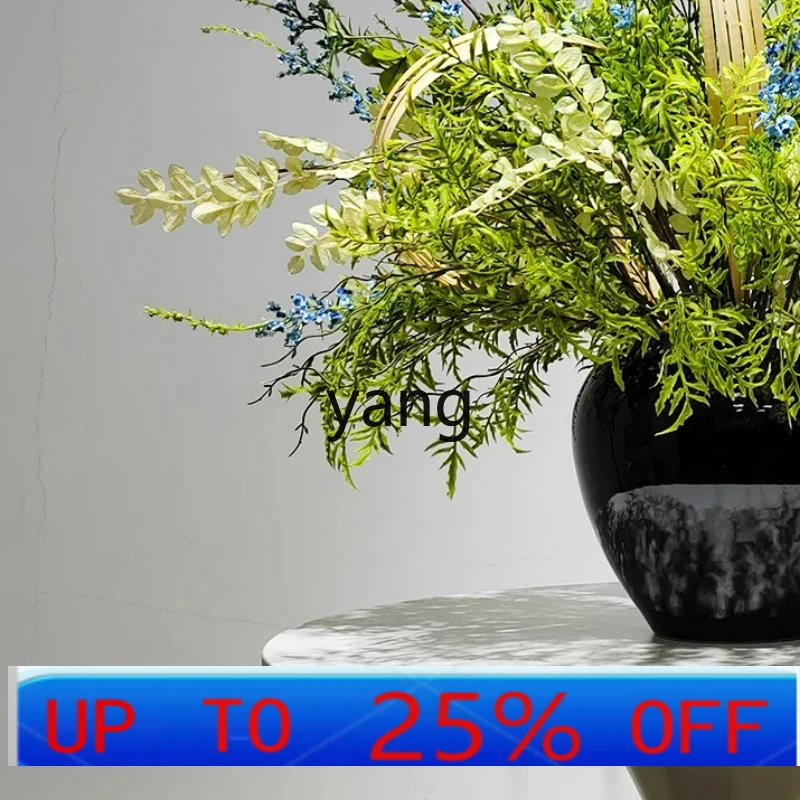 

LH new Chinese high-end round table artificial flower restaurant tabletop plant bonsai decoration