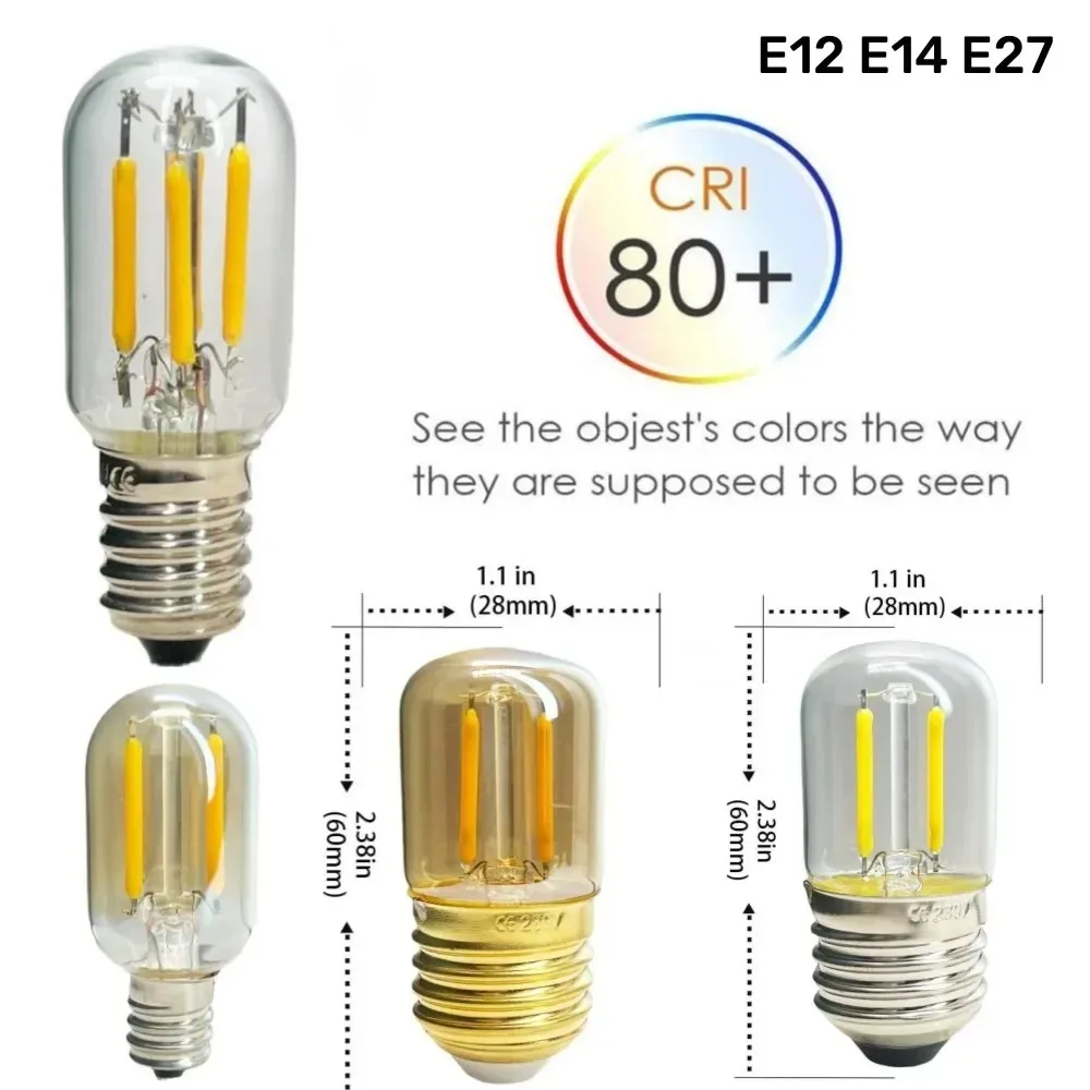 

T20 T22 T28 Light Bulb Filament 2W 4W 6W Vintage Ampoule Incandescent Spiral E12 E14 E27 Lamp Glass Bulb Vintage Candle Light