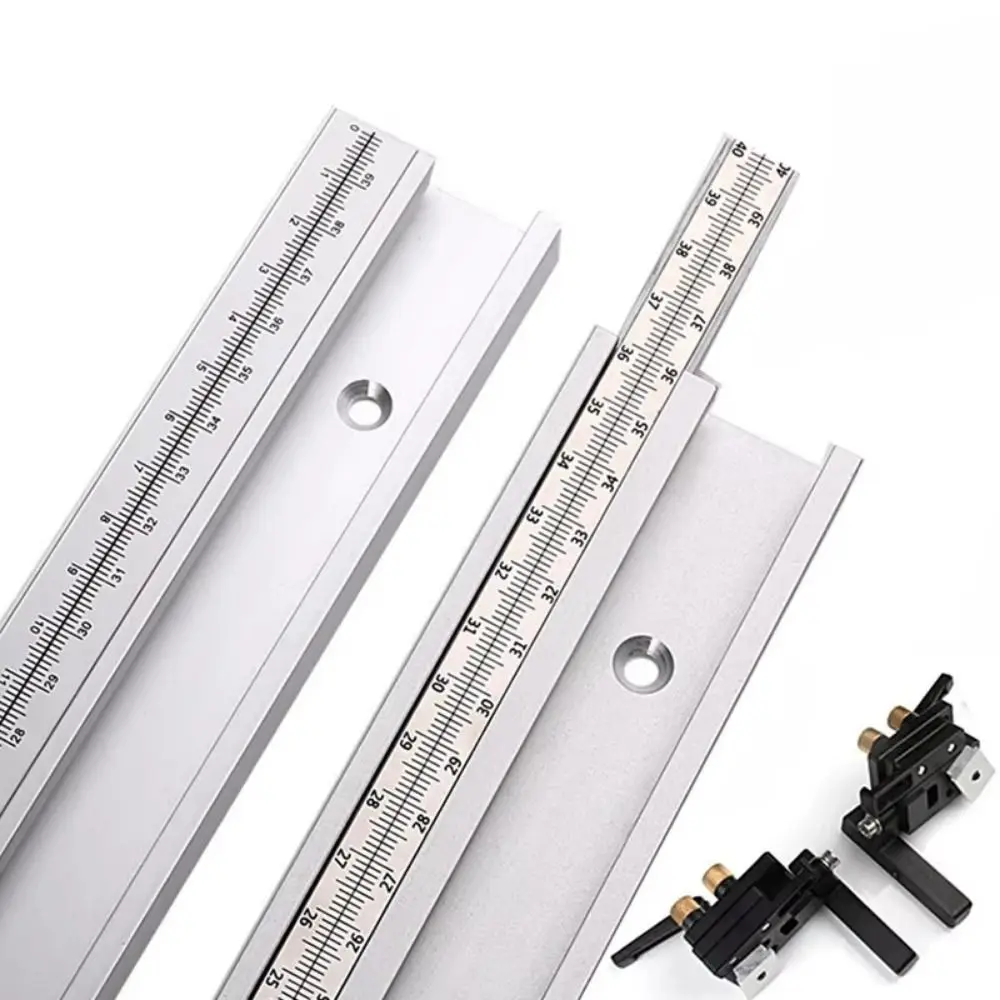 T-Tracks Slot Woodworking Slide Ruler Width 45mm Heavy-Duty Table Saw Part with Scale Fixed Clamp Saw Table Tools Woodworkers