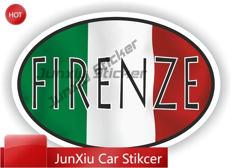 Adesivo oval com código do país Firenze Itália, adesivo premium para carro, capacete, proteção solar, decoração, acessórios automotivos