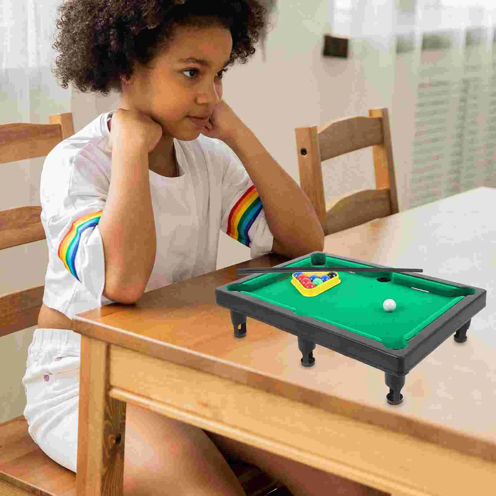 Hanging Billiard Table Small Gaming Desk Board Game Set Tabletop Pool Ball Games Plastic Child Toy Kid Parent-child Kids Stick