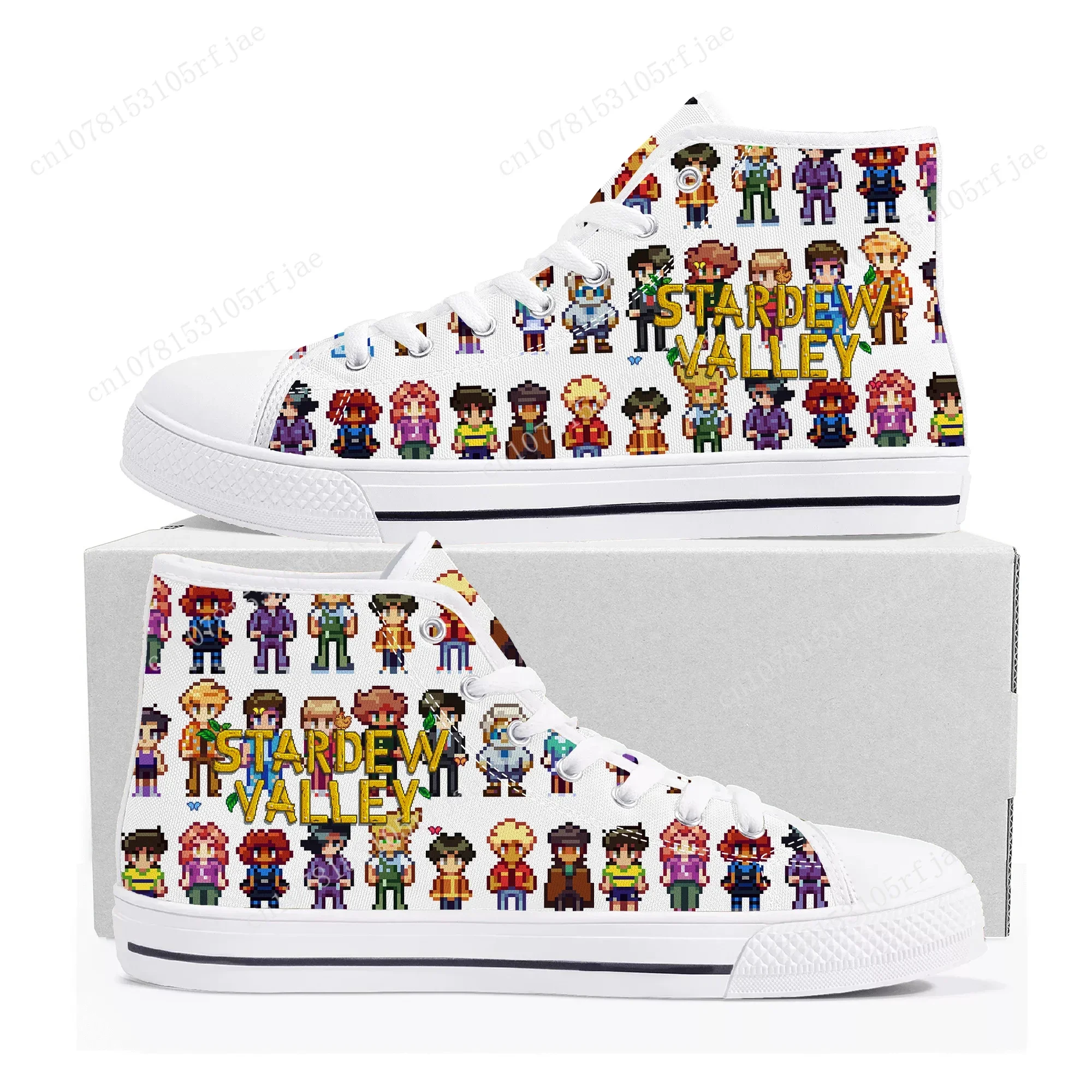 Stardew Valley High Top Sneakers Cartoon Game Mens Womens Teenager High Quality Canvas Shoes Casual Fashion Tailor Made Sneaker