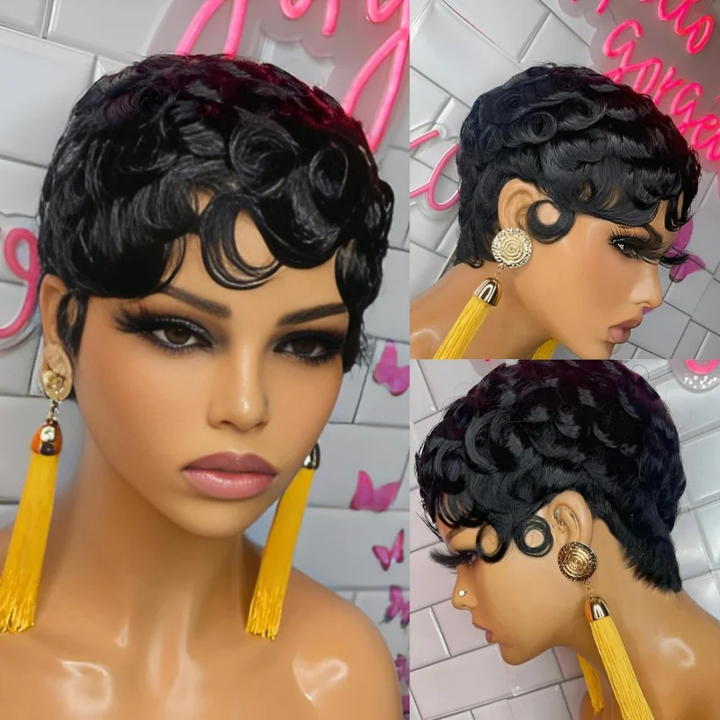 

European and American , African women's , small curly wigs, synthetic fiber headgear