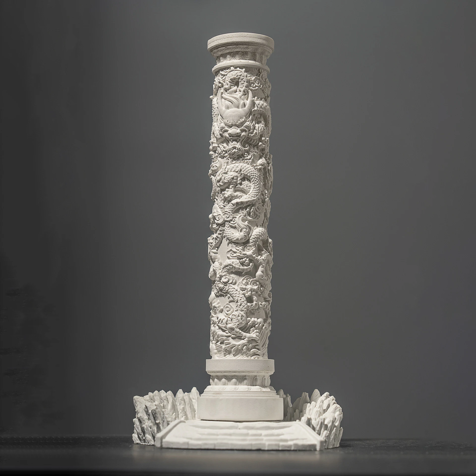 

Китайский Loong Pillar Pan Dragon Pillar Новый китайский стиль Пейзажная колонна Морская бессмертная игла Белый цемент Украшение здания