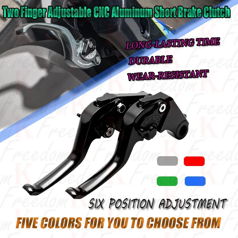For Tenere 700 World Raid XTZ700 SP Motorcycle Two Finger Short Adjustable Brake Clutch Levers CNC Aluminum Anti‑Slip Modificati