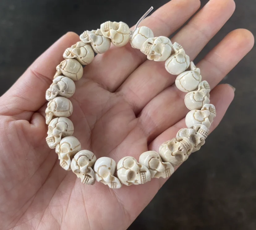 Natural Antlers Bracelet Men's and Women's Punk Skull Head Corpse Dolin Lord Evil Spirit Wenwan Bracelet Buddha Bead Rosary Bead