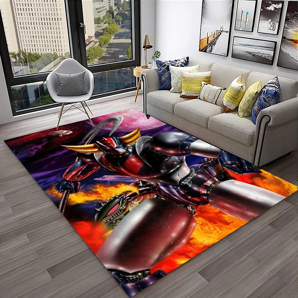 3D Cartoon UFO Robot Grendizer Anime Carpet Rug for Home Living Room Bedroom Sofa Doormat Decor,kids Area Rug Non-slip Floor Mat