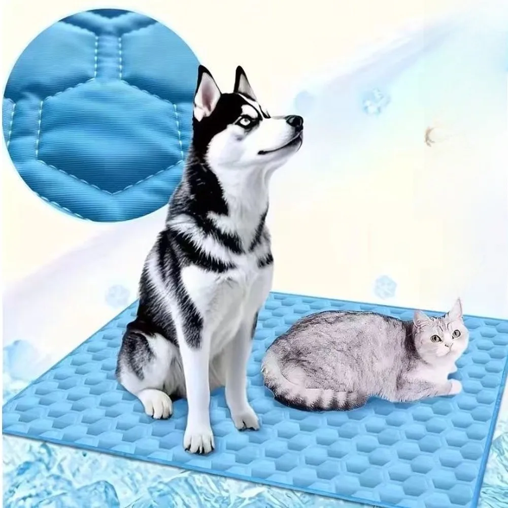 Cooling Pad for Pets That Offers Passive Cooling Through Polyester Fabric Without Gels or Electronic Components