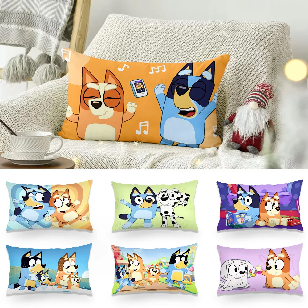 

Anime For B-Blueys Pillow Covers Cartoon Sofa Decorative Home Double-sided Printing Short Plush Cute Cushion Cover