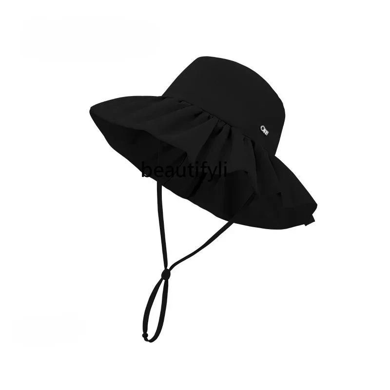

L11 zqSun Protection Hat Women's Summer Breathable Big Head Circumference Outdoor Casual Fisherman Hat Sun Hat Men