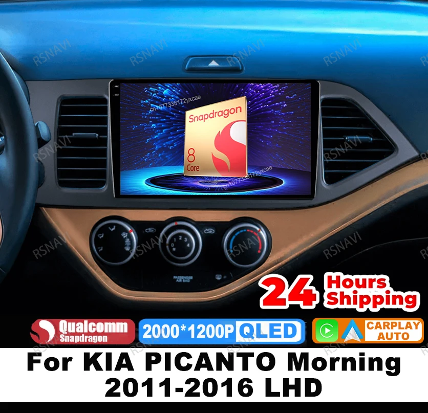 

Автомобильный радиоприемник Android 15, для KIA PICANTO Morning 2011-2016, LHD-навигация, беспроводной Carplay, авто стерео, QLED, GPS, авторадио, DVD 4G LTE